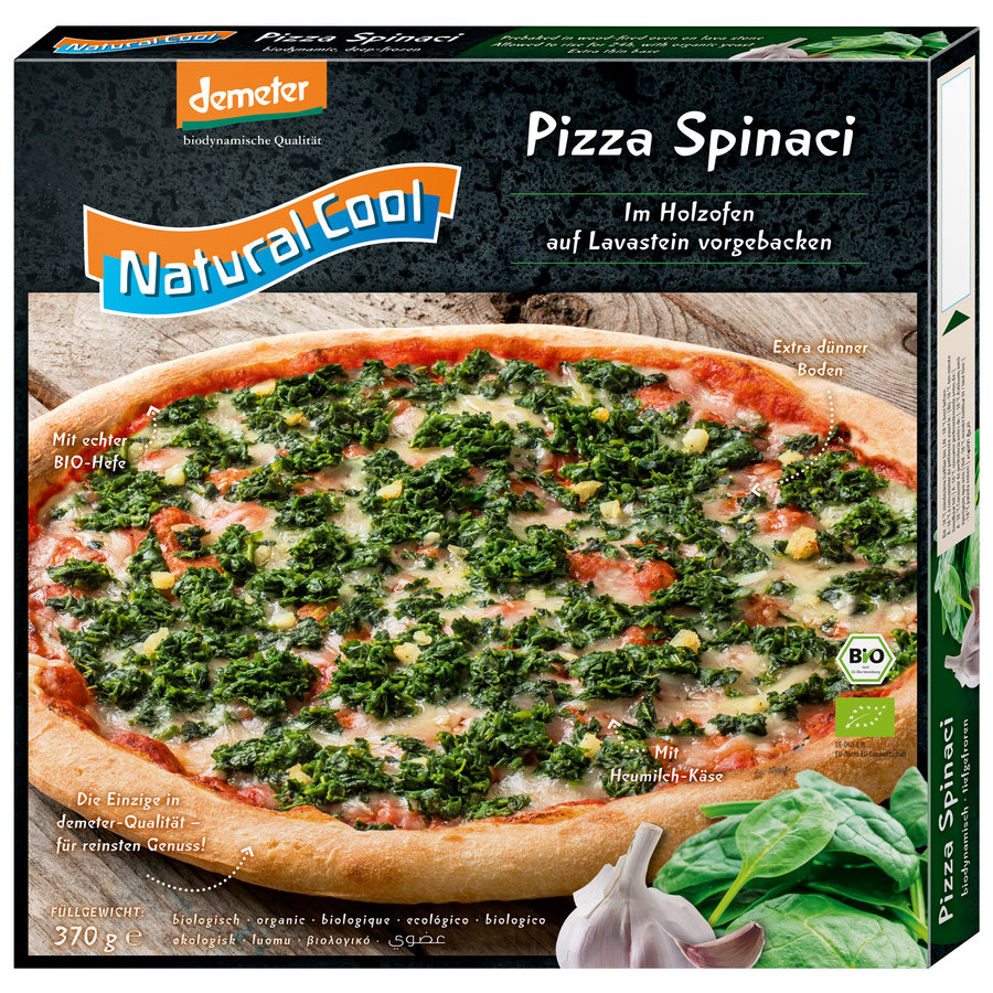 TK Steinofen Pizza Spinaci DEMETER 370g Bio für alle Onlinehandel