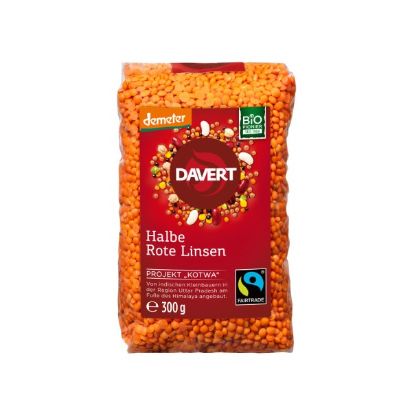 Halbe Rote Linsen DEMETER, 300g