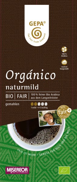 Café Orgánico FairTrade gemahlen Softpack, 500g