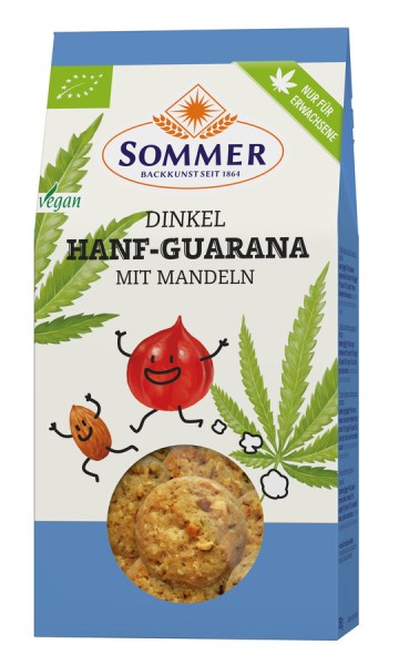 Dinkel Hanf-Guarana Keks mit Mandeln, 150g