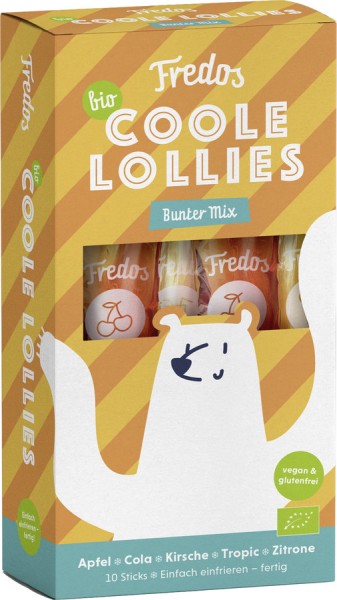 Wassereisbeutel Fredos coole Lollies bunt, 10x30ml