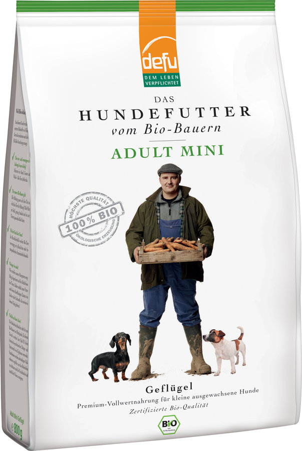 Hundefutter trocken Geflügel Adult f. kleine Hunde, 800g Bio für alle