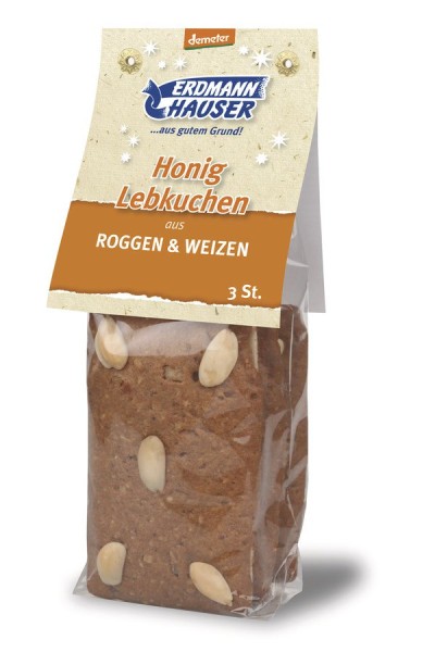 Honig Lebkuchen mit ganzen Mandeln, 3Stück