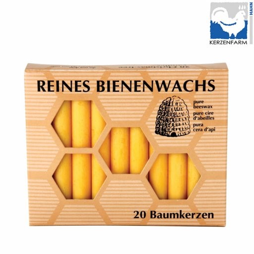 Bienenwachs-Baumkerzen, 20Stück