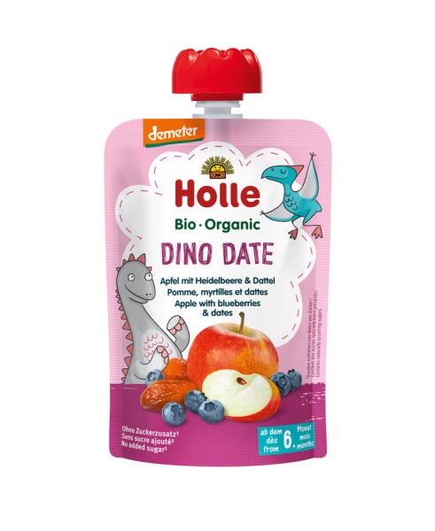 Dino Date Apfel-Heidelb.-Dattel DEMETER - Pouchy, 90g