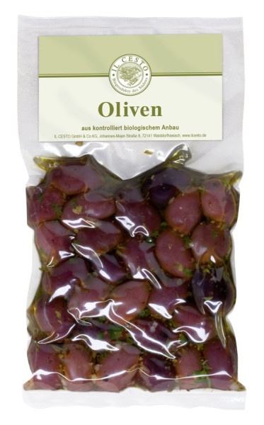 Oliven Kalamata entsteint mariniert, 150g