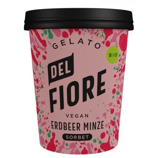 Familieneisbecher Erdbeere & Minze Sorbet vegan, 500ml