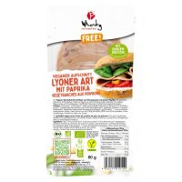 WHEATY Free! Veganer Aufschnitt Lyoner Art Paprika, 80g