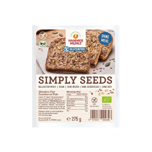 Simply Seeds 5-Saaten Brot glutenfrei geschnitten, 275g