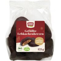 Lebkuchenherzen Zartbitter Aprikosenfüllung vegan, 125g
