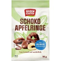 Schoko Apfelringe mit Vollmilchschokolade, 90g