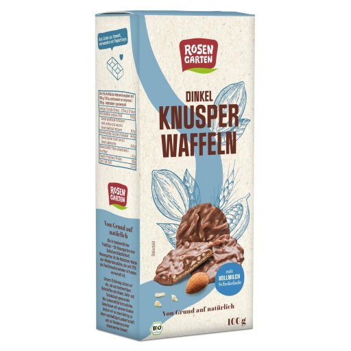 Dinkel Knusperwaffeln Vollmilch, 100g
