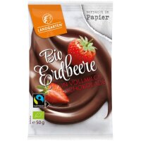 Erdbeere in Vollmilch-Schokolade FairTrade, 50g