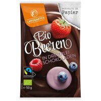 Beeren in dreierlei Schokoladen FairTrade, 50g
