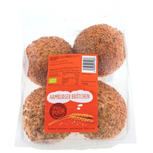 Hamburger-Brötchen mit Sesam 4St vegan, 240g