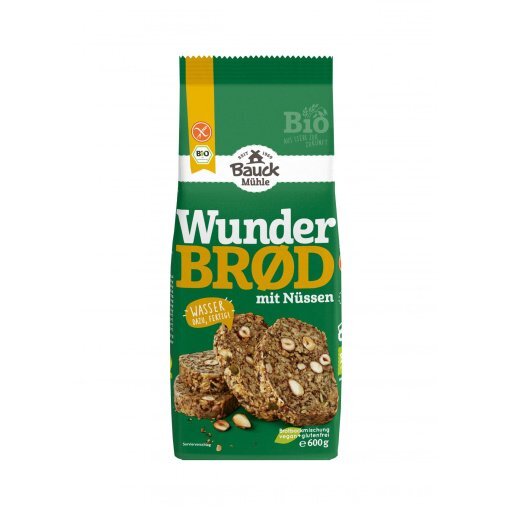 Brotbackmischung Wunderbrot mit Nüssen glutenfrei, 600g