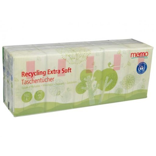 MEMO Taschentücher Recycling soft-10 Taschentücher, 15x10PK