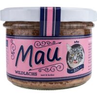 Mau Premium Katzenfutter im Glas - Wildlachs, 200g
