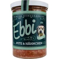 Ebbi Premium Hundefutter im Glas - Pute &...