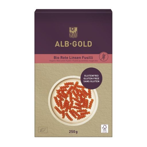Rote Linsen Fusilli glutenfrei, 250g