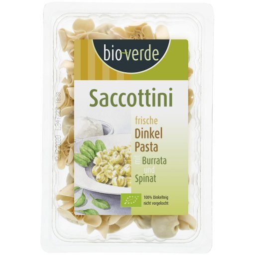 Frische Dinkel-Saccottini m.Burrata-Spinat-Füllung, 250g