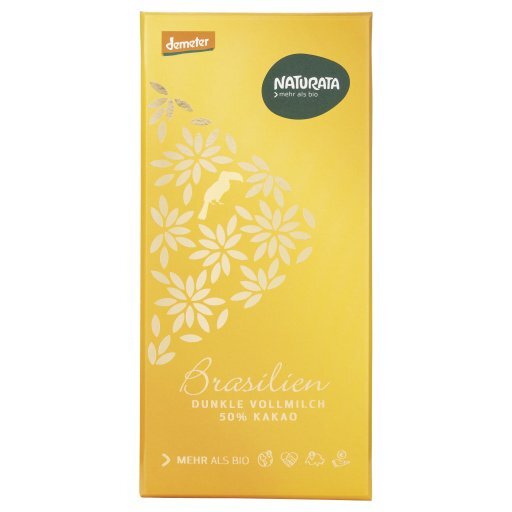 Dunkle Vollm.-Schokolade Brasilien 50% DEMETER, 80g