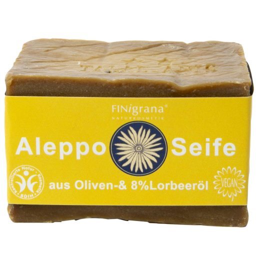 Aleppo Seife Olivenöl& 8% Lorbeeröl - handgeschn., 200g