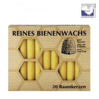 Bienenwachs-Baumkerzen, 20Stück