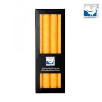 Stearin-Stabkerzen gelb, 4Stück