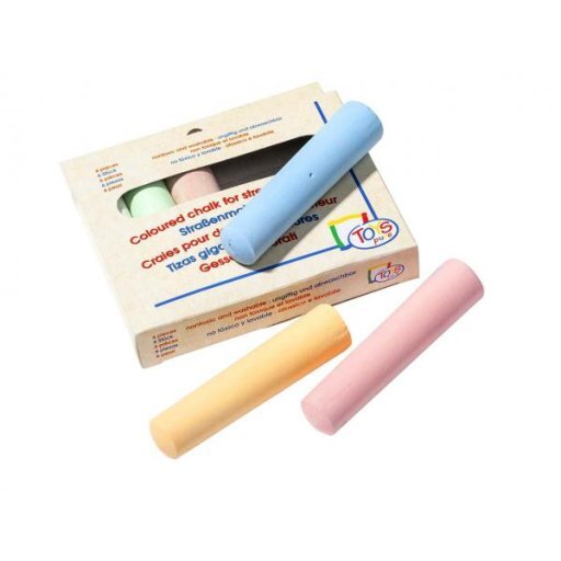 MEMO Straßenmalkreiden rund - 6 Farben, 6Stück