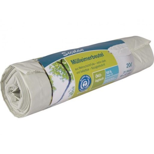 Mülleimerbeutel Secolan weiß ohne Zugband - 20L, 25Stück