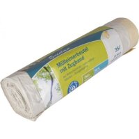 Mülleimerbeutel Secolan weiß mit Zugband - 35L, 20Stück