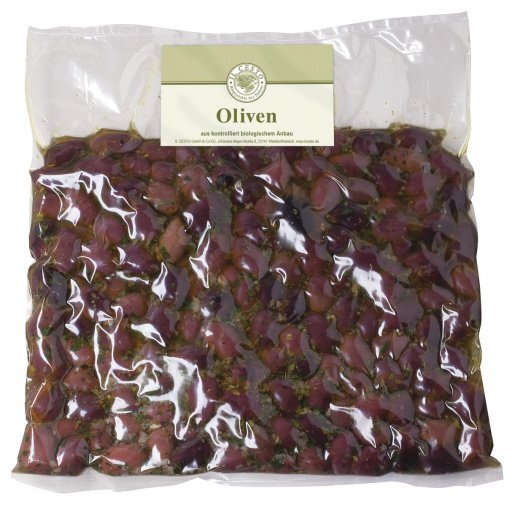 Oliven Kalamata entsteint mariniert - Grossgebinde, kg