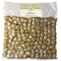 Oliven grün mit Paprikafüllung mariniert -...