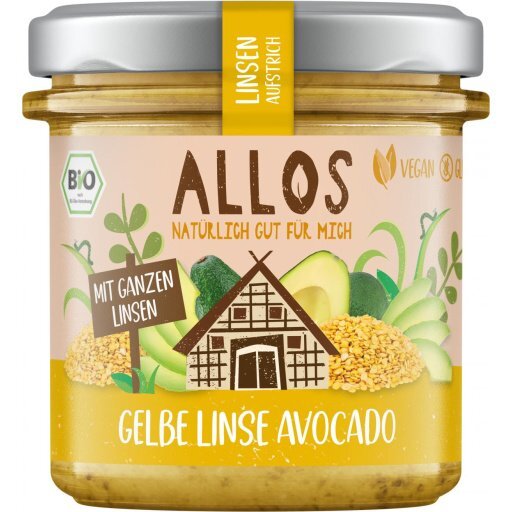 Linsen-Aufstrich Gelbe Linse Avocado, 140g