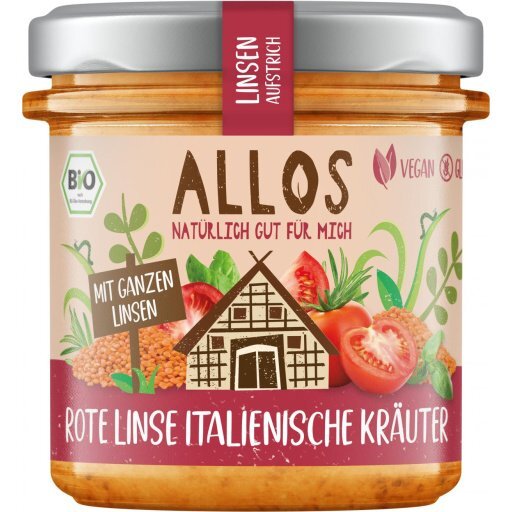 Linsen-Aufstrich Rote Linse italienische Kräuter, 140g