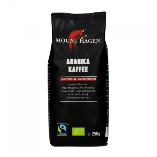 Arabica entkoffeiniert FairTrade ganze Bohne, 250g