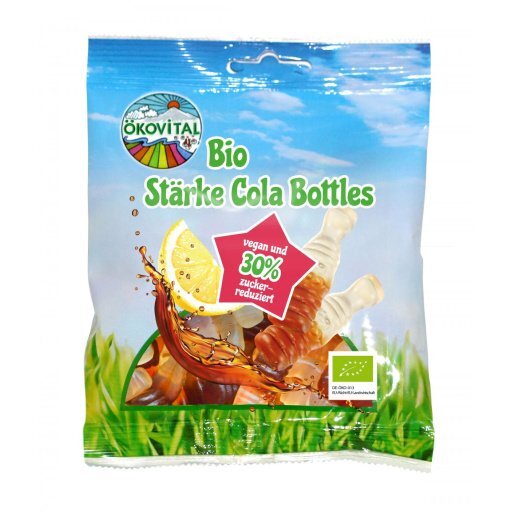 Stärke Cola Bottles zuckerreduziert vegan, 80g
