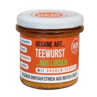 Teewurst mit grünem Pfeffer aus Linsen, 140g