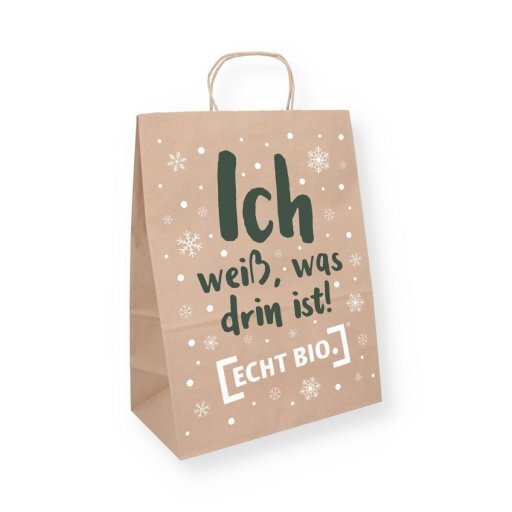 [ECHT BIO.] Tragetasche Papier - 32x16x41cm, 250Stück
