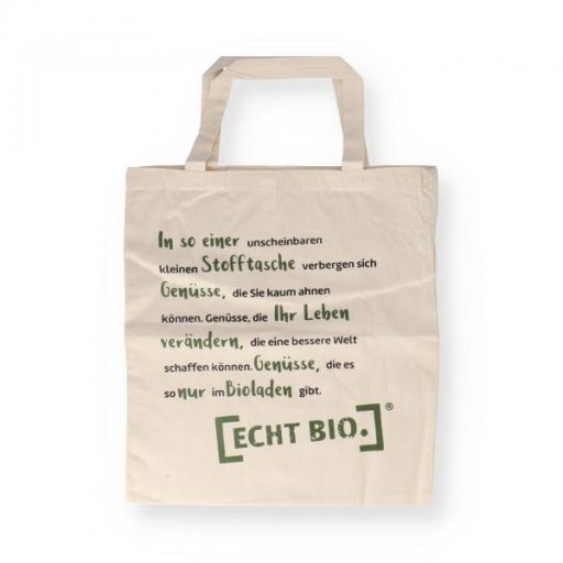 [ECHT BIO.] Tragetasche Baumwolle - 38x42cm, 50Stück