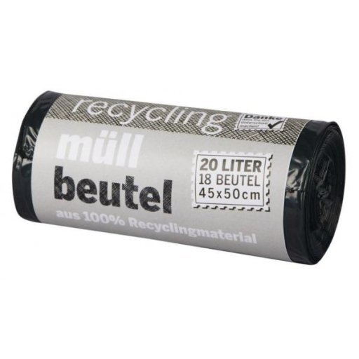 Müllbeutel Recycling-Folie mit Zugband 20l - 18B., Stück