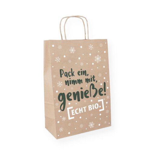 [ECHT BIO.] Tragetasche Papier - 26x12x37cm, 250Stück