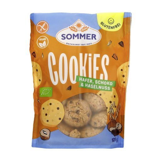 Cookies Hafer- Schoko und Haselnuss glutenfrei, 125g