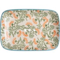 Seifenschale FLORAL weiß/grün/orange aus...