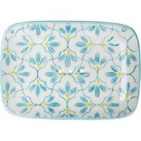 Seifenschale FLORAL weiß/türkis/gelb aus...