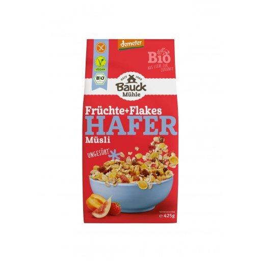Hafer Müsli Früchte & Flakes glutenfrei DEMETER, 425g