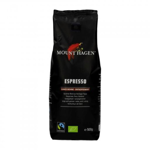 Espresso entkoffeiniert FairTrade ganze Bohne, 500g