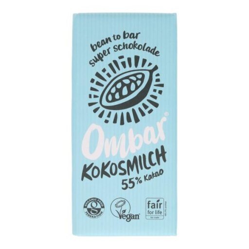 Tafel Rohschokolade Kokosmilch 55% vegan, 70g