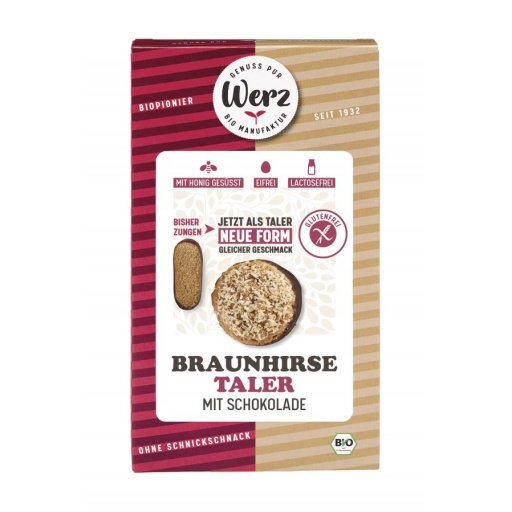 Braunhirse Taler mit Schokolade glutenfrei, 150g